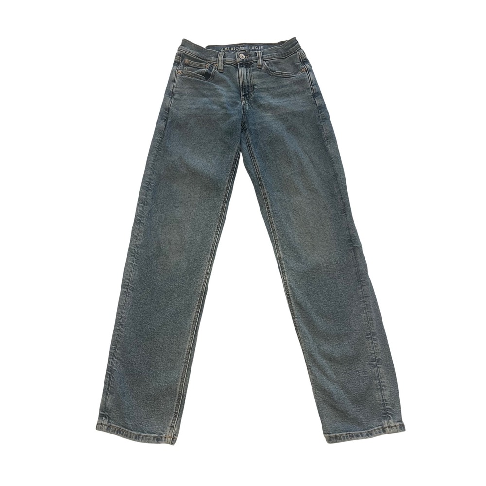 American Eagle Stretch Straight Leg Jeans Womens 0 Regular Medium Wash Blue